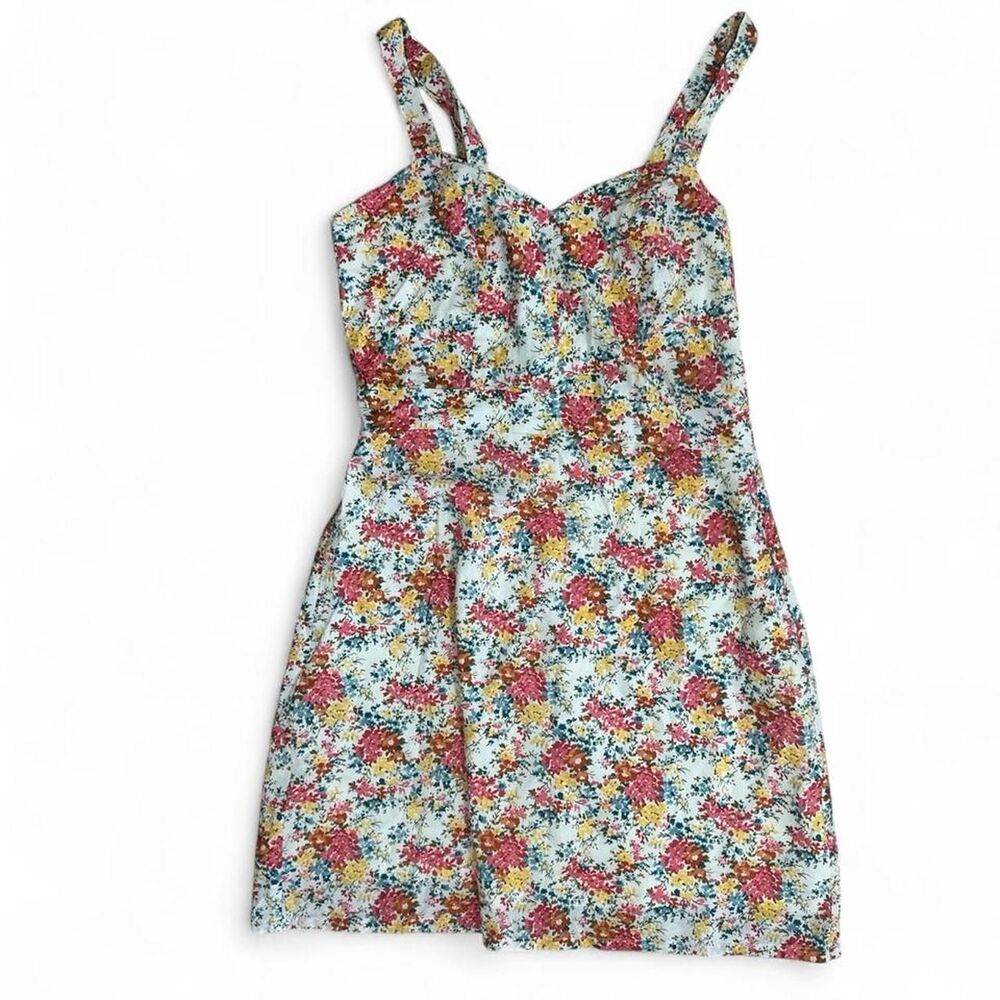 Tulle Multicolor Floral Mini Dress Size S Summer